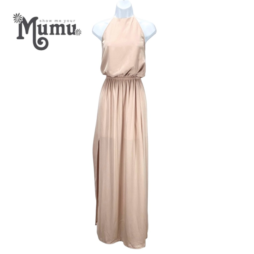Show Me Your MuMu Womens XS Heather Dusty Pink Halter Dress Bridesmaid Wedding
